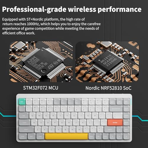 Nuphy Air75 V2 Portable 75% Mechanical Keyboard, Wireless Keyboard, Supports Bluetooth/2.4G/USB-C RGB Bluetooth Keyboards, Compatible with Windows/Mac OS/Linux Systems White - Gateron Cowberry Switch - 4