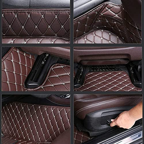 NYCFMMY Custom Car Floor Mat for Land Rover Defender, Discovery, Discovery Sport, LR2, LR3, LR4, Range Rover, Range Rover Evoque, Range Rover Sport, Range Rover Velar Non-Slip (Beige + Black Beige) - 7