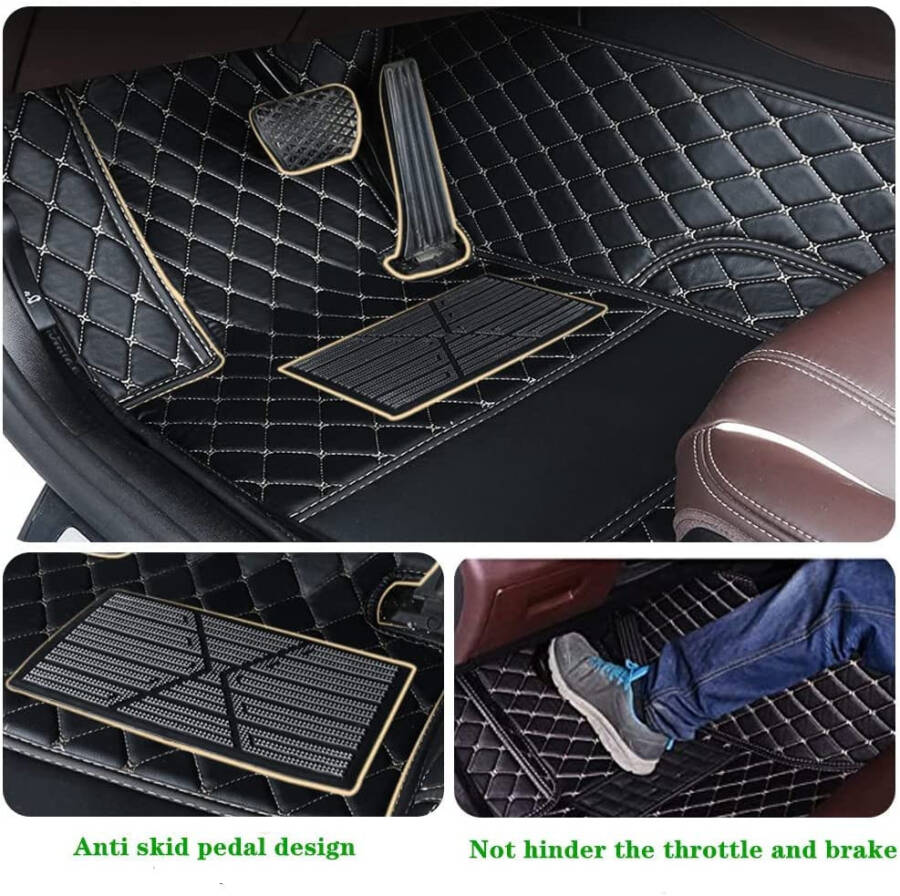 NYCFMMY Custom Car Floor Mat for Land Rover Defender,Discovery,Discovery Sport,LR2,LR3,LR4,Range Rover,Range Rover Evoque,Range Rover Sport,Range Rover Velar Non-Slip (Black) - 5