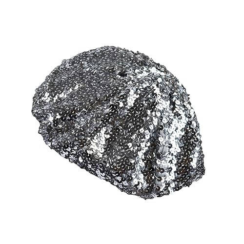 NYFASHION101 Sparkle Stretchable Stylish Lightweight Sequin Beret Beanie Hat - 3