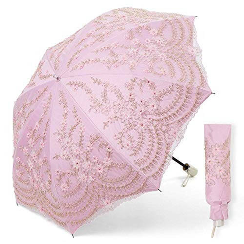 NZDY Lace Umbrella Female Princess Sun Umbrella Sun Protection Uv Rain Folding Folding Umbrella, B - 1