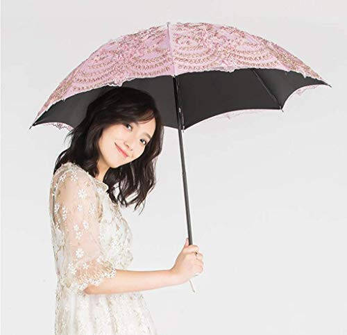 NZDY Lace Umbrella Female Princess Sun Umbrella Sun Protection Uv Rain Folding Folding Umbrella, B - 2