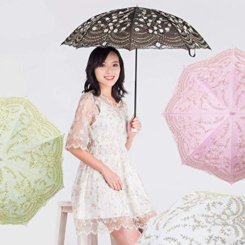 NZDY Lace Umbrella Female Princess Sun Umbrella Sun Protection Uv Rain Folding Folding Umbrella, B - 3