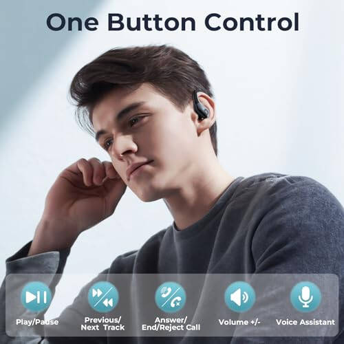 Occiam Bluetooth Kulaklıklar Kablosuz Kulak İçi Kulaklıklar 90 Saat Oynatma Spor Kulak İçi Kulaklıklar Kulak Kancası ile LED Ekran Şarj Kutusu IPX7 Su Geçirmez Kulak İçi Derin Bas Koşu Kulaklıkları iOS Android Cep Telefonu İçin (Siyah) - 6