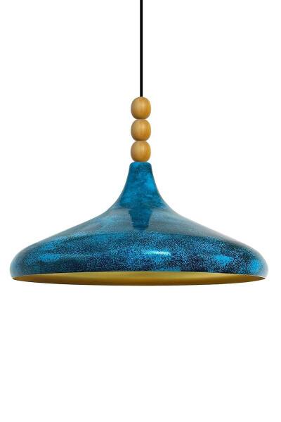 Ocean Champion Wooden Beaded Single Chandelier Pendant Living Room Kitchen Boutique Lamp - 18