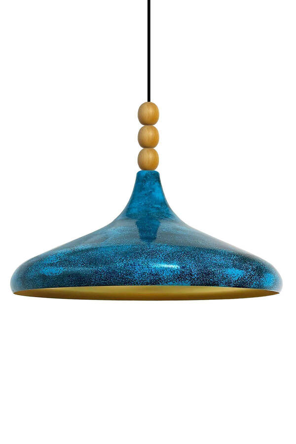 Ocean Champion Wooden Beaded Single Chandelier Pendant Living Room Kitchen Boutique Lamp - 12