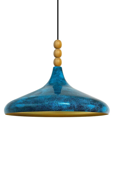 Ocean Champion Wooden Beaded Single Chandelier Pendant Living Room Kitchen Boutique Lamp - 6