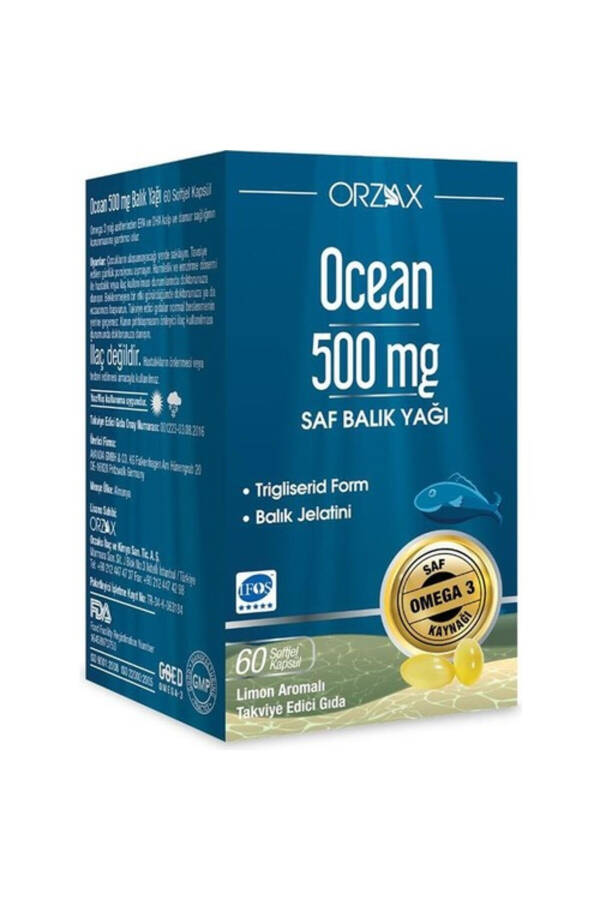 Ocean Omega 3 Fish Oil 500 mg 60 Capsules - 1