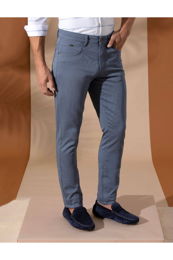 Ochchiq moviy slim fit 5 choʻntakli chino shim - 9