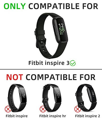 Odbeai Fitbit Inspire 3 bilan mos keladigan ayollar va erkaklar uchun bilaguzuklar, sport bilaguzuklari almashtiruvchi yumshoq silikon kamarlar Inspire 3 fitnes trekeri uchun ayollar va erkaklar uchun (4 ta to'plam, katta) - 7