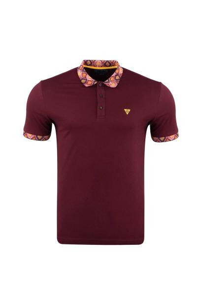 Oddiy o'lchamli Polo yoqali bosma T-shirt - 4