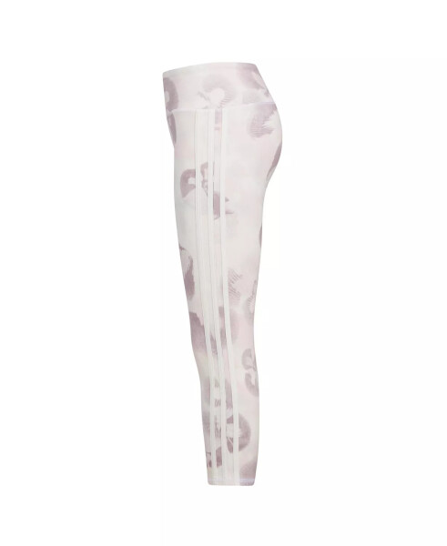 Off White 3-Stripe Printed 7/8 Cotton Leggings - 6