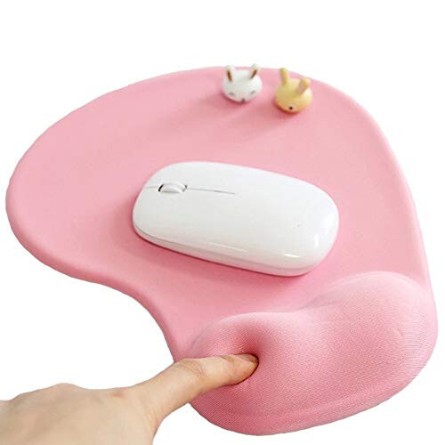 Office Mousepad with Gel Wrist Support - Ergonomic Gaming Desktop Mouse Pad Wrist Rest - Design Gamepad Mat Rubber Base for Laptop Computer -Silicone Non-Slip Special-Textured Surface (01Pink) - 1