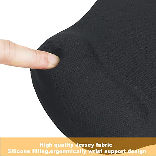 Office Mousepad with Gel Wrist Support - Ergonomic Gaming Desktop Mouse Pad Wrist Rest - Design Gamepad Mat Rubber Base for Laptop Computer -Silicone Non-Slip Special-Textured Surface (03Black) - 5