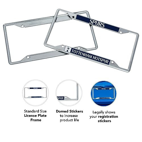 Officially licensed Tottenham Hotspur license plate frame. Perfect for the front or back of your car. - 4