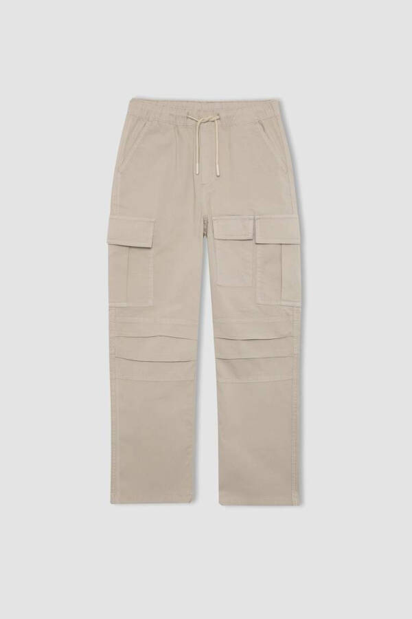 O'g'il bolalar uchun Jogger to'g'ri oyoqli gabardin shim Beige - 1