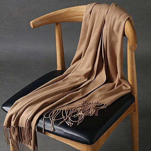 OHAYOMI Womens Thick Soft Pashmina Shawl Wrap Scarf Warm Solid Color Stole - 5