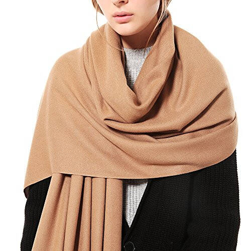 OHAYOMI Womens Thick Soft Pashmina Shawl Wrap Scarf Warm Solid Color Stole - 6