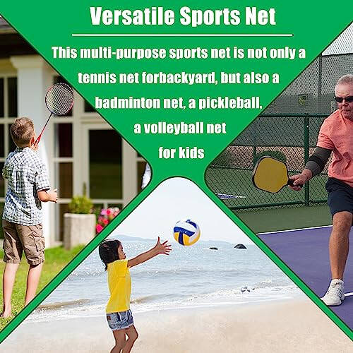 OKAYES Tennis Net, Portable Tennis Net for Driveway, Mini Tennis Net for Kids, Collapsible Tennis Net for Backyard, 35”-63” Height Adjustable Tennis Net | Badminton Net for Backyard, Multipurpose Net - 6