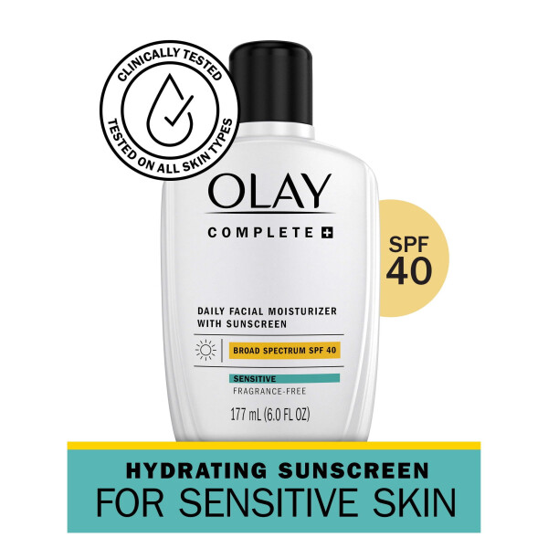 Olay Face Lotion with Sunscreen, Complete Plus Face Moisturizer with SPF 40, 6 fl oz - 1