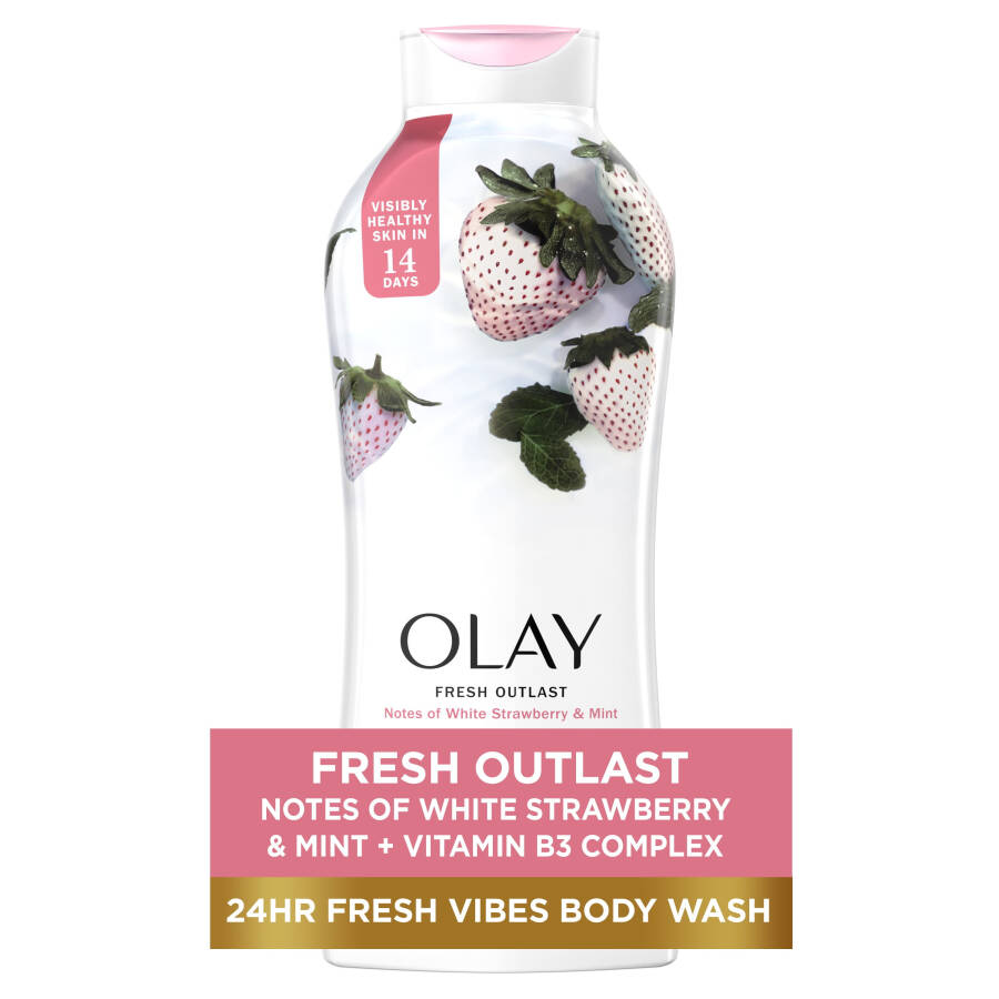 Olay Fresh Outlast Kadın Vücut Sabunu, Beyaz Çilek ve Nane, 650 ml - 1