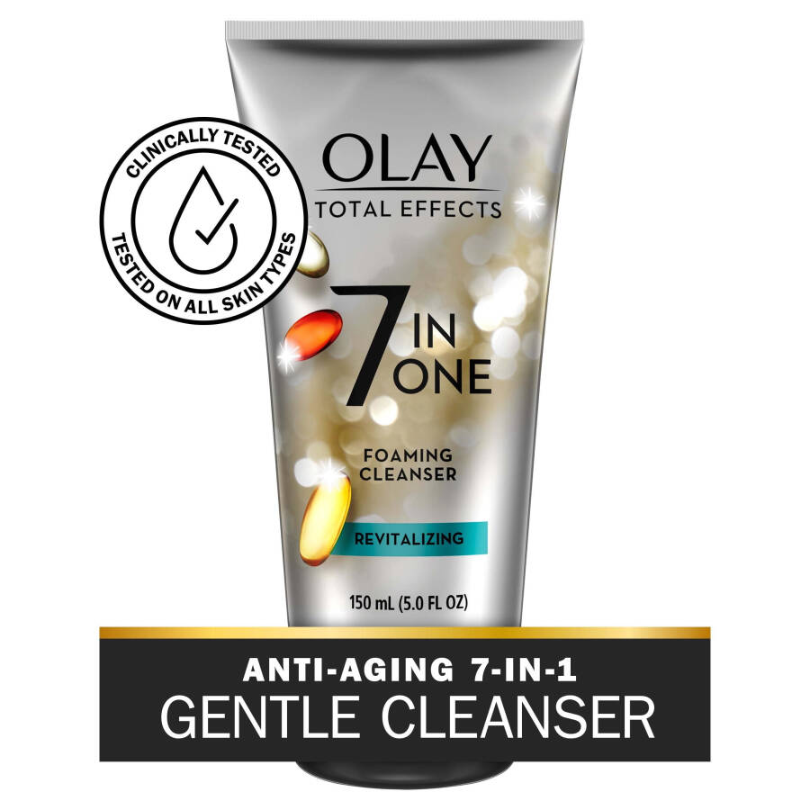 Olay Total Effects Canlandırıcı Köpüren Yüz Temizleyici, Tüm Cilt Tipleri 5.0 fl oz - 1