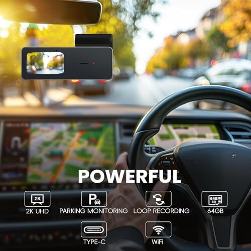 Oldingi Dash Cam, Udatuhao 2K HD Dashcam, Mini Oldingi Avtomobil Kamerasi Wi-Fi, WDR, G-Sensor, 24 soatlik To'xtash, Tsiklik Yozuv, Bepul 64GB Karta - 7