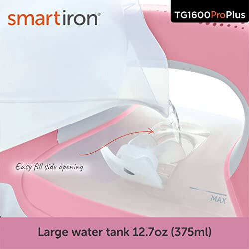 Oliso TG1600 Pro Plus 1800 Watt SmartIron with Auto Lift - for Clothes, Sewing, Quilting and Crafting Ironing | Diamond Ceramic-Flow Soleplate Steam Iron, Pink - 6