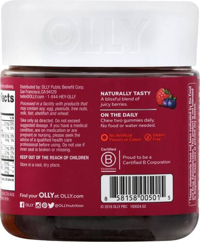 OLLY Kadınlar İçin Çoklu Vitamin Sakızları, A, D, C, E Vitaminleri, Biyotin, Folik Asit, Yetişkinler İçin Çiğnenebilir Vitamin, Çilek Aromalı, 45 Günlük Doz - 90 Adet (Ambalaj Değişebilir) - 3