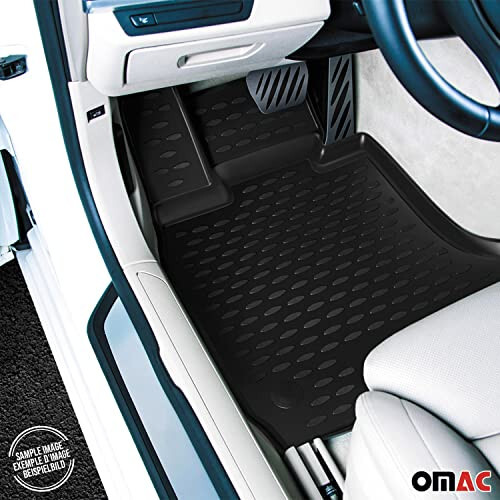 OMAC Floor Mats for Chevrolet Spark 2016-2022 Car Mats All Weather 3D Custom Fit Rubber Mat Waterproof Odorless TPE Floor Liners Laser Measured Non-Slip (Black) - 2