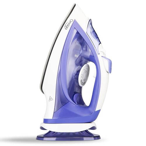 OMAIGA Cordless Iron for Clothes, 1550W 2-In-1 Cordless/Corded Iron with Durable Ceramic Soleplate, Steam Iron with 12.84oz Water Tank, Clothes Iron with 3-Way Auto-Off, Self-Cleaning, Anti-calc - 1