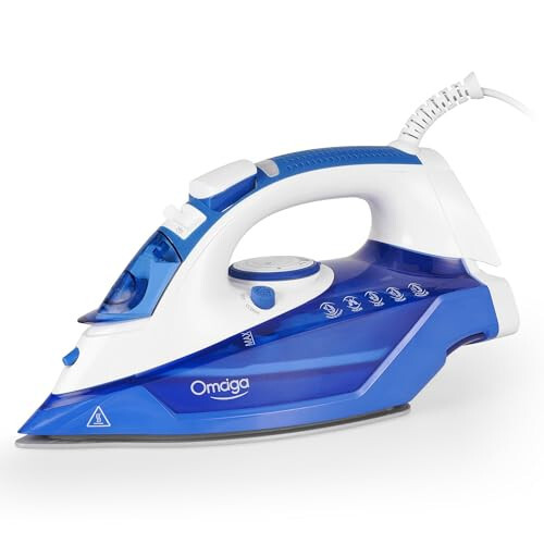 OMAIGA Steam Iron for Clothes, 1500W Clothes Iron with 3-Way Auto-Off, Durable Ceramic Soleplate, Iron for Clothes with 11.8oz Water Tank, Steam Iron with Self-Cleaning, Anti-calc Function - 1