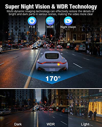 OMBAR Ön ve Arka 4K/2K/1080P+1080P 5G WiFi GPS, Araçlar İçin Dash Kamera 64G SD Kart, Çift Dash Kamera WDR Gece Görüşü, 24 Saat Park Modu, 170° Geniş Açılı, G-Sensör, Döngülü Kayıt, Uygulama - 6