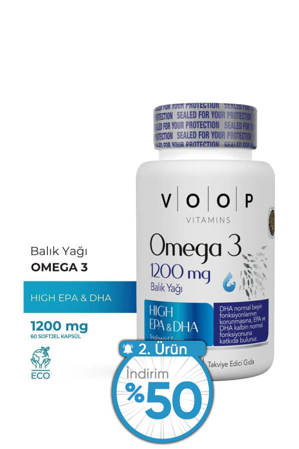 Omega 3 Baliq Yog'i 1200 Mg 60 Kapsula - 1