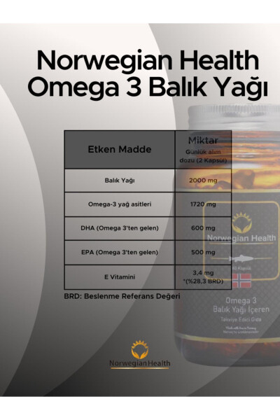 Omega 3 Baliq Yog'i 60 Kapsula - 2