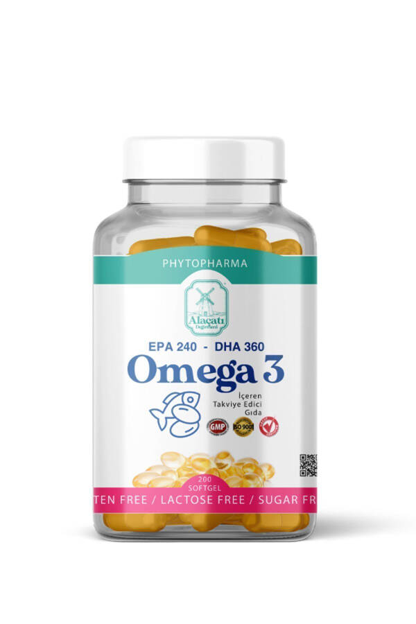 Omega 3 EPA 240 DHA 360 200 Softgel Capsules 1300 Mg - 1