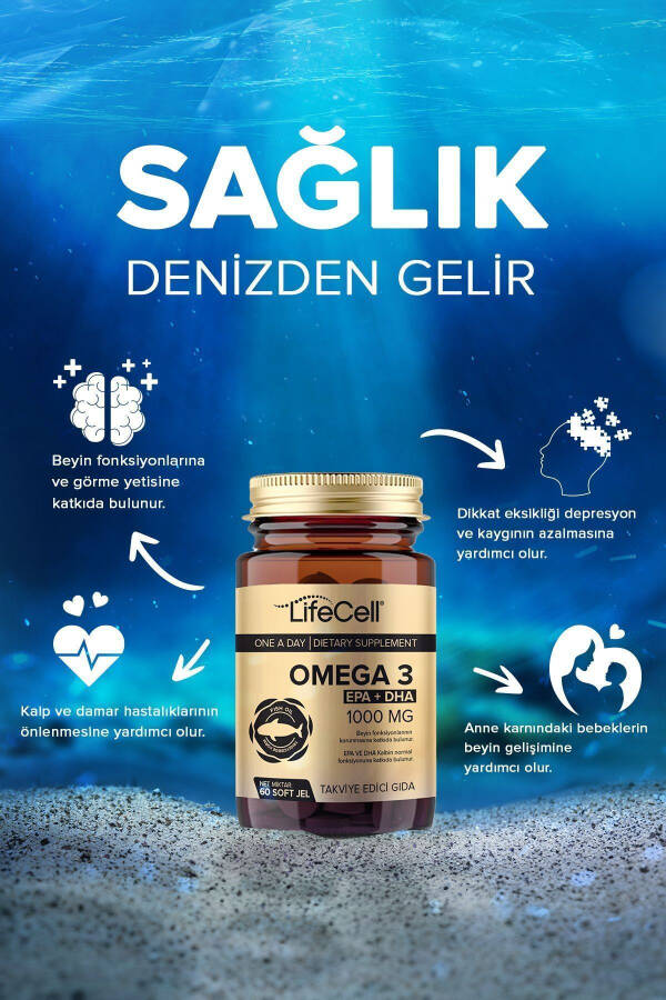 Omega 3 EPA DHA 1000mg - 60 Adet Soft Jel Balık Yağı Desteği - 2