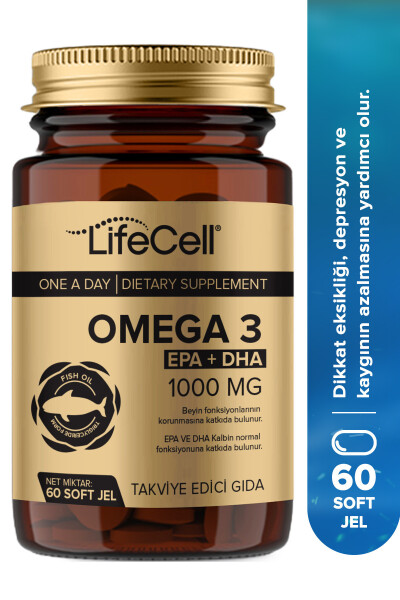 Omega 3 EPA DHA 1000mg - 60 Adet Soft Jel Balık Yağı Desteği - 6