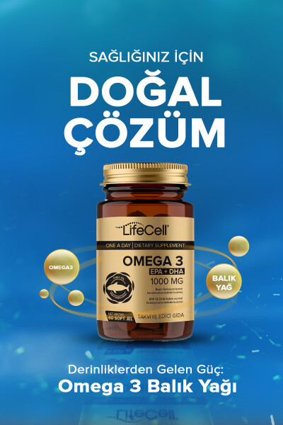 Omega 3 EPA DHA 1000mg - 60 Adet Soft Jel Balık Yağı Desteği - 9