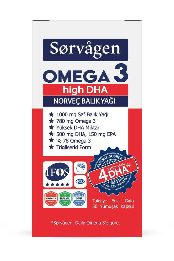 Omega 3 Yuqori Dha 1000 Mg Baliq Yog'i 50 Kapsula - 1