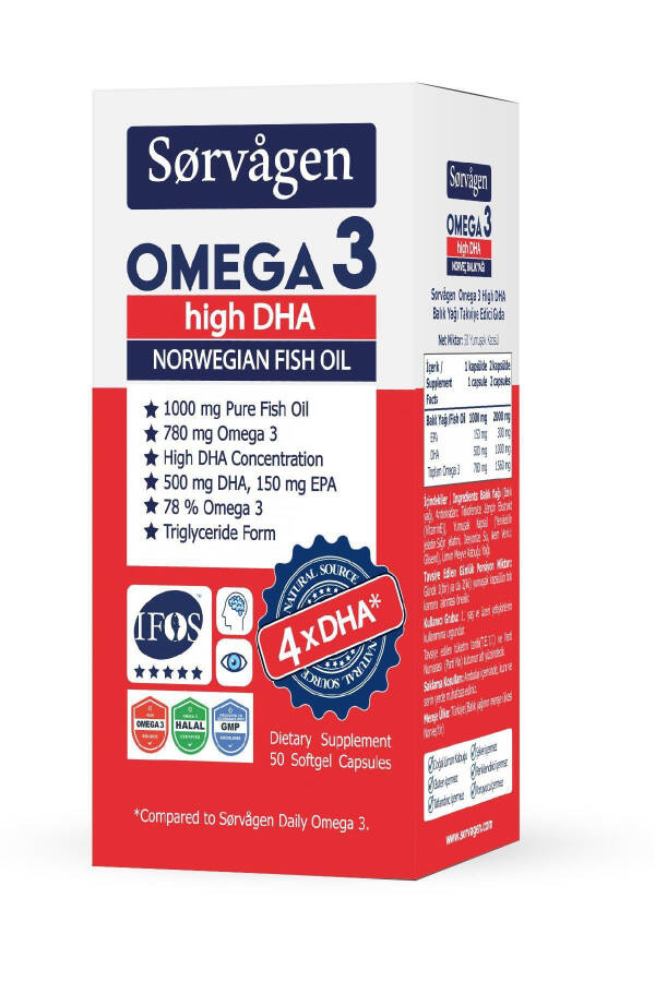 Omega 3 Yuqori Dha 1000 Mg Baliq Yog'i 50 Kapsula - 4