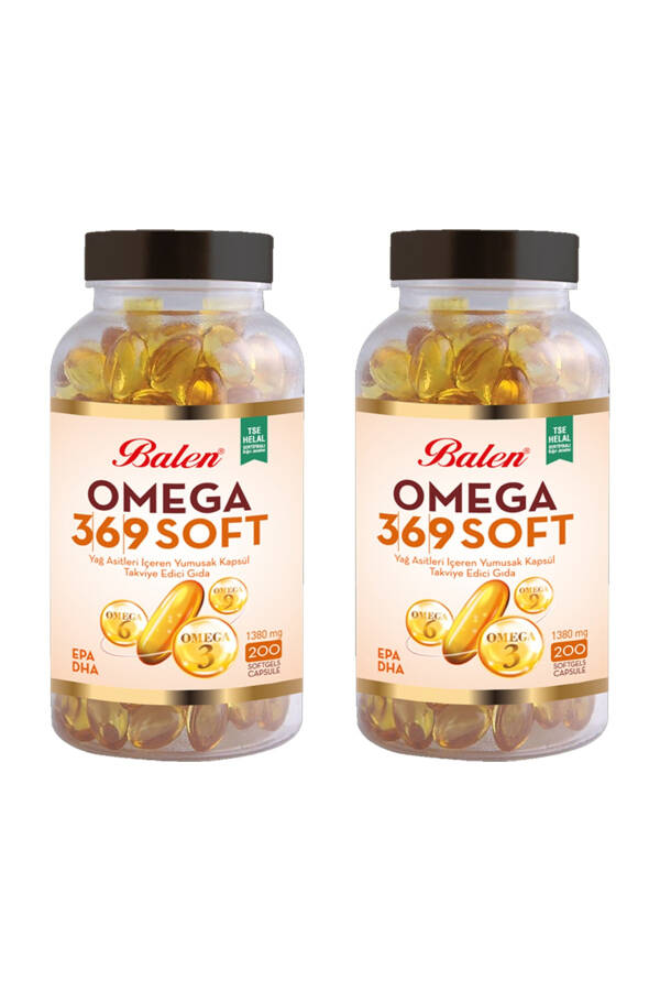 Omega 3,6,9 Soft Yağ Asitleri İçeren Yumuşak Kapsül 1380 MG*200 x2 ADET - 1