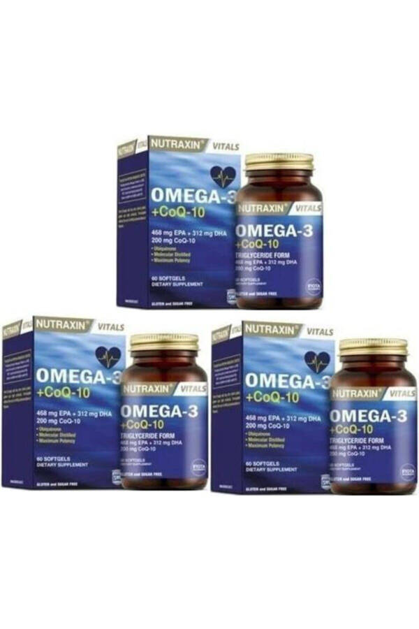 Omega 3+CoQ10 60 Capsules x 3 Pack - 1