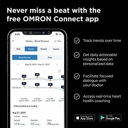 OMRON Complete 2'si 1 Arada Üst Kol Tansiyon Aleti ve 1 Kanallı EKG Monitörü, Klinik Olarak Doğrulanmış, Tıbbi Sınıf, Tansiyon Aleti, iOS ve Android için Ücretsiz Omron Connect Uygulamasıyla (BP7900) - 11