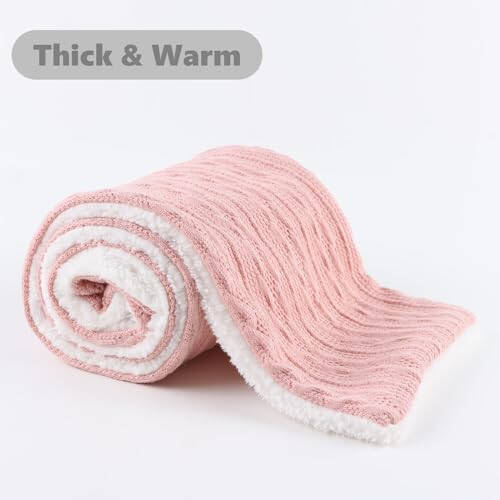 OMUKY Unisex Winter Knit Warm Scarves Thick Fleece Scarf Cold Weather Soft Neck Warmer for Women Men - 3