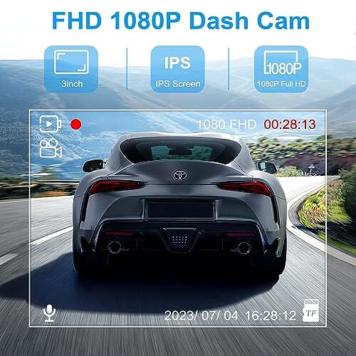 Ön Dash Cam, Lnkful Araba Dash Kamerası 64GB SD Kartlı, 1080P FHD Araba Gösterge Paneli Kamera Kaydedici 3'' IPS Ekran, Gece Görüşü, 170° Geniş Açı, Döngü Kaydı, G-Sensör, Park Gözetimi - 6