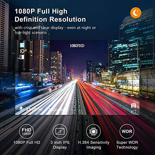 Ön Kamera Dash Cam 32 GB SD Kartlı, BOOGIIO 1080P FHD Araç Sürüş Kaydedici 3'' IPS Ekran 170° Geniş Açı Gösterge Paneli Kamerası Alüminyum Alaşımlı Kasa, WDR G-Sensör Park Monitörü Döngü Kaydı Hareket Algılama - 10