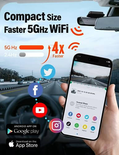 Ön ve Arka 4K Dahili 5GHz WiFi Dash Cam, Arabalar için Çift Ön 4K Arka 1080P Gizli Dash Cam, Ücretsiz 64GB SD Kart, Süper Gece Görüşü, Süper Kapasitör, Park Modu, G-Sensör, USB C Bağlantı Noktası - 3