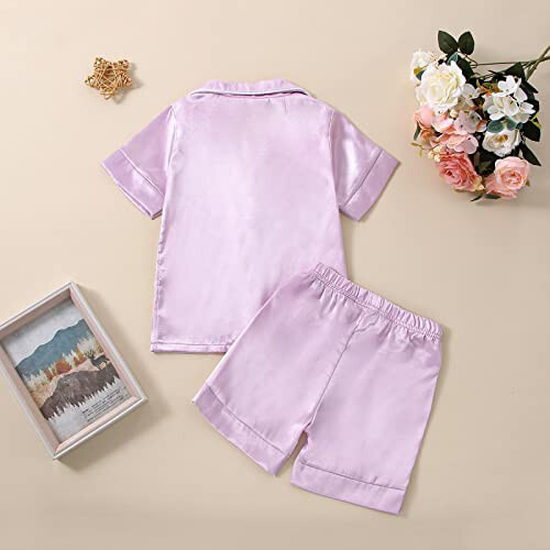 One opening Boy Girl Baby Pajamas Satin Toddler Pajamas Button Down Sleep Suit Kids Pajamas Set Boys Pajamas Girls Pjs - 38