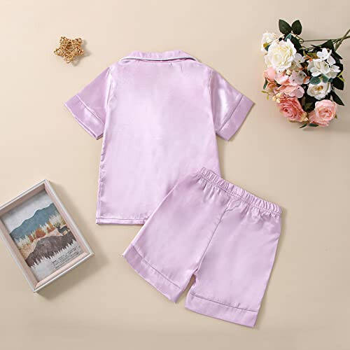 One opening Boy Girl Baby Pajamas Satin Toddler Pajamas Button Down Sleep Suit Kids Pajamas Set Boys Pajamas Girls Pjs - 31